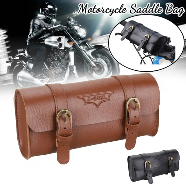 Retro Vintage Bicycle Tail Bag PU Leather Cycling Bag Bike Saddle Bag Tail Pouch