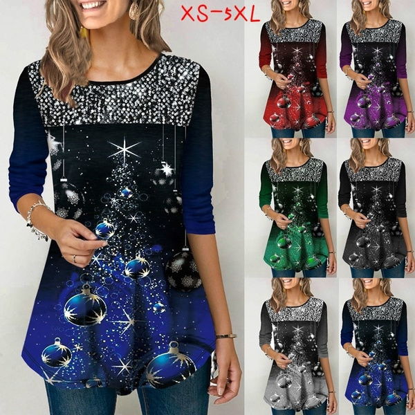 Print Long Sleeve Sequin Embellished 