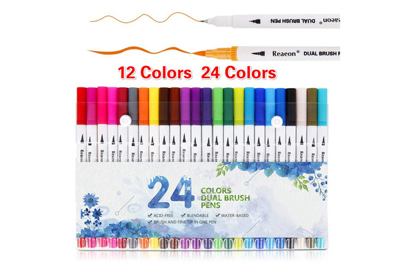 Reaeon Coloring Markers Pen, Dual Brush Tip Marker for Adult