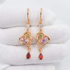 Heart, Dangle Earring, Jewelry, gold
