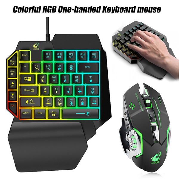 USB Gaming Mouse Gaming Keyboard Combo, 7 Color LED Backlit K15