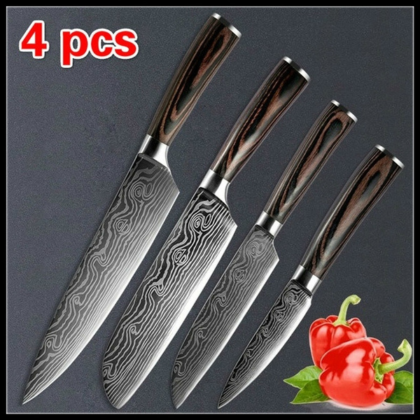 Japanese Kitchen Knives Set Stainless Steel Chef Knife Professional Meat  Cleaver