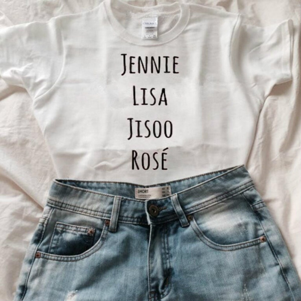 BlackPink Member Names Shirt Jennie Lisa Jisoo Rose Print Women T Shirt  Casual Cotton Funny Shirt for Lady Top Tee Hipster Punk Shirt(S-XXXL) | Wish
