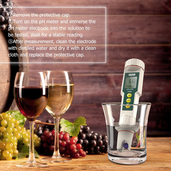 Dr.meter PH100-V 0.01 Resolution High Accuracy Pocket Size pH Meter with ATC, 