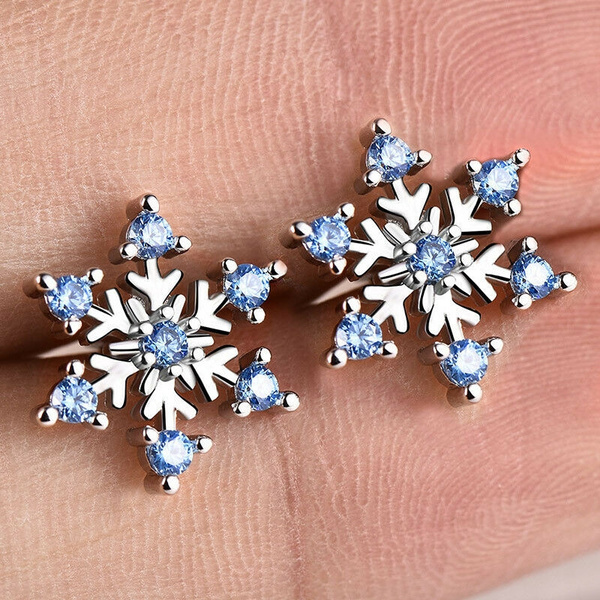 sapphire snowflake earrings