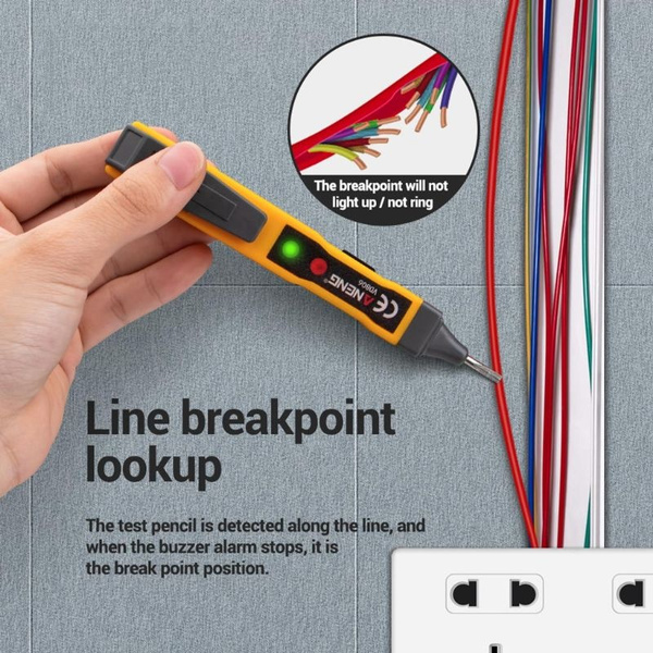 AC Voltage Detector Pen Noncontact Inductive AC/DC Voltage Tester w Sound Light PHO Wish