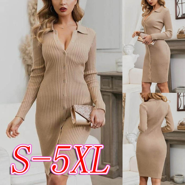 sweater dress with buttons down the front