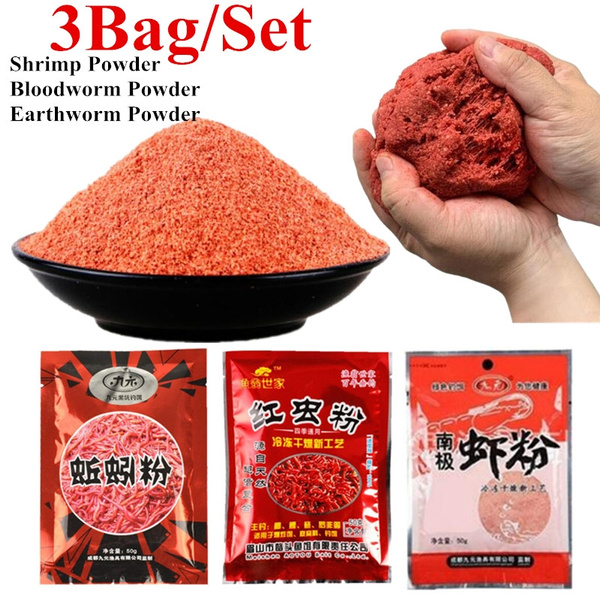 1/3Bag Shrimp/Bloodworm/Earthworm/ Powder Fishing Bait Additive for Fishing  Carp GroundBait Feeder Bait Additive