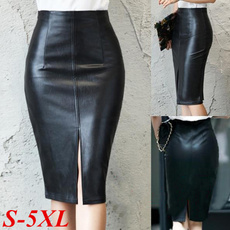 black skirt, pencil, Plus Size, high waist