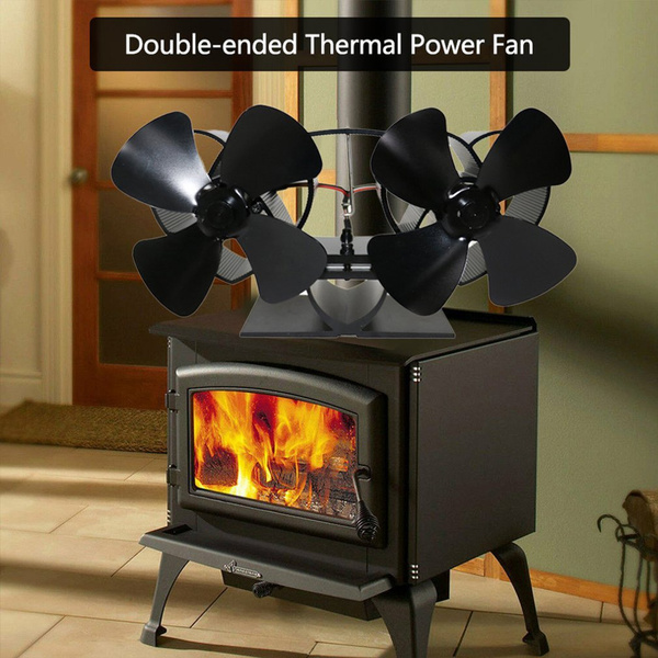 Thermal Power Fireplace Fan Heat Powered Wood Stove Fan For Wood/Log Burner  /Fireplace Eco Friendly Four-leaf Fans