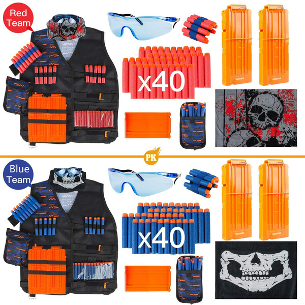 4 12 2 Sets Kids Tactical Vest Kit for Nerf Guns Elite Series with 2 Dart Pouch 