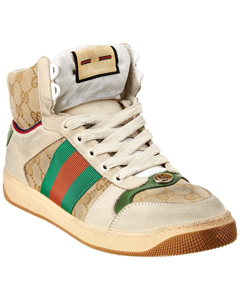 Gucci Screener Gg Supreme Canvas & Suede High-Top Sneaker | Wish