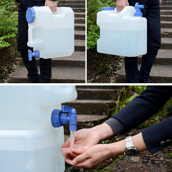 Water Canister with Drain Cock Screw Cap Portable Drinking Water