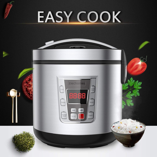 Rice Cooker 12-Cups uncooked Multi-Cooker Stainless Steel Pot Digital Cool-Touch 