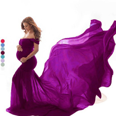 Maternity Dresses, Summer, strapless, Tail