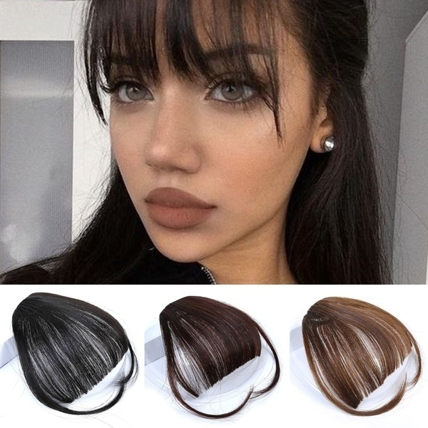 Fashion Ladies 100% Real High Quality Hair Thin Neat Air Bangs Clip Hair On  The Temples In Korean Fringe Front Hairpiece For Women | Wish