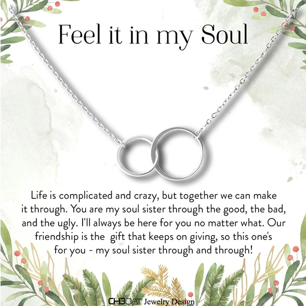 Feel It In My Soul Soul Sisters Necklace Circle Necklace Best Friend Necklace Friendship Gift Friends Gift Gift For Her Wish