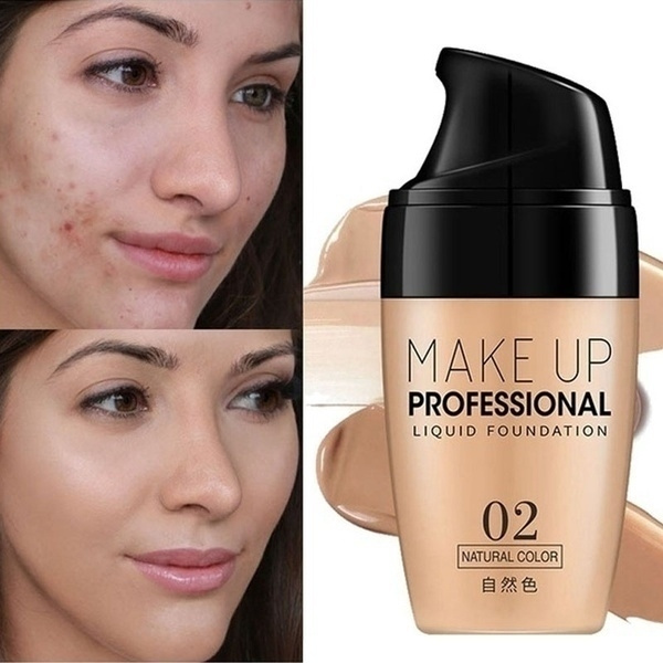 30ml/bottle Professional Full Coverage Liquid Foundation Face Base Makeup Natural Color
