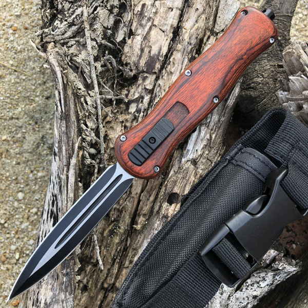 "9"" Tactical Spring Assist Knife AUTO Opens And Closes Using D2 Steel Sharp Double Edged