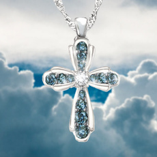 Sterling, DIAMOND, 925 sterling silver, Cross necklace