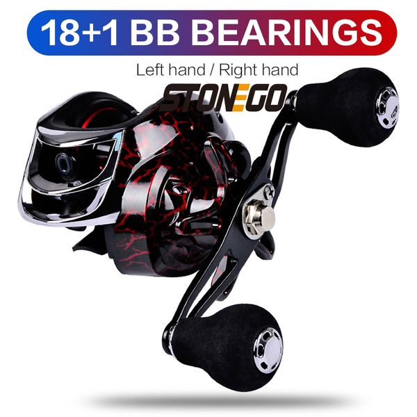 Baitcasting Reel, 18+1BB Stainless Steel Bearings/15.4 LB Super Drag/ 7.2:1  Gear Ratio/Magnetic Brake System/High Speed and Super Silent Spool/Low  Profile Fishing Reel Stonego Fishing Tool Available for Freshwater and  Saltwater - Right/Left