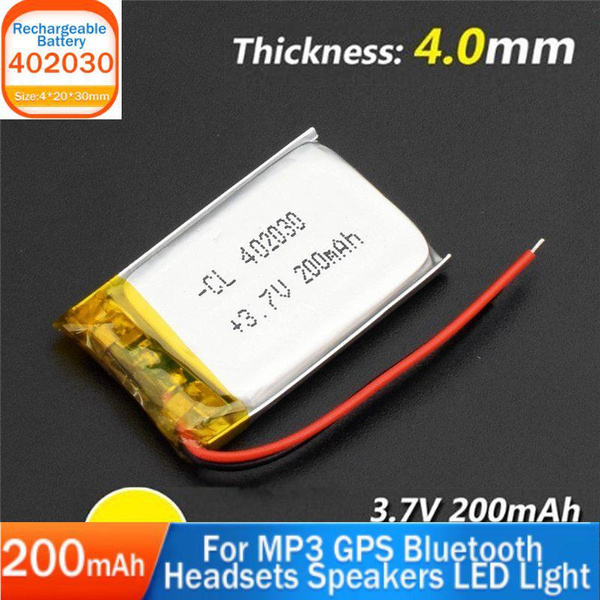 37v 402030 200mah Polymer Lithium Battery Li Po Rechargeable Batteries Cell For Mp3 Mp4 7826