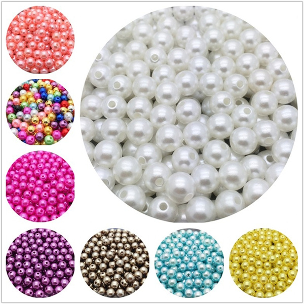 6/8/10mm Colored Acrylic Beads Diy Jewelry Bracelet Necklace Madeing Accessories
