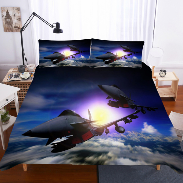 3d Pirnt Airplane Quilt Cover, Airplane Bedding Twin Size