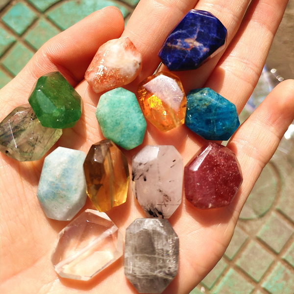 14 different natural stone sets Rekigem specimens DIY necklace bracelet