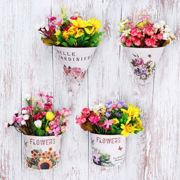Romantic Nordic Plastic Flower Pot Wall Hanging Planter Plant Pots Holder Home Garden Wish - Plant Pot Holders For Walls