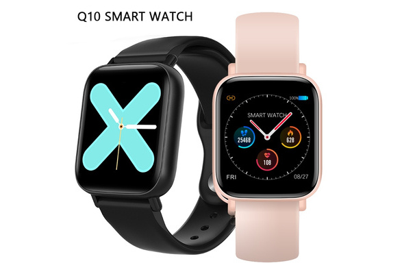 Q10 Smart Watch Heart Rate Fitness Tracker Band Hombres Mujeres Full Touch  Screen Strap Reemplazable IP67 Impermeable Smartwatch | Wish