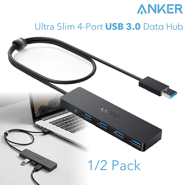 Upgraded] Anker 4-Port USB 3.0 Hub, Ultra-Slim USB Hub with ft Extended Cable [Charging Not Supported], for MacBook, Mac Pro, iMac, Surface Pro, XPS, PC, Flash Drive, Mobile
