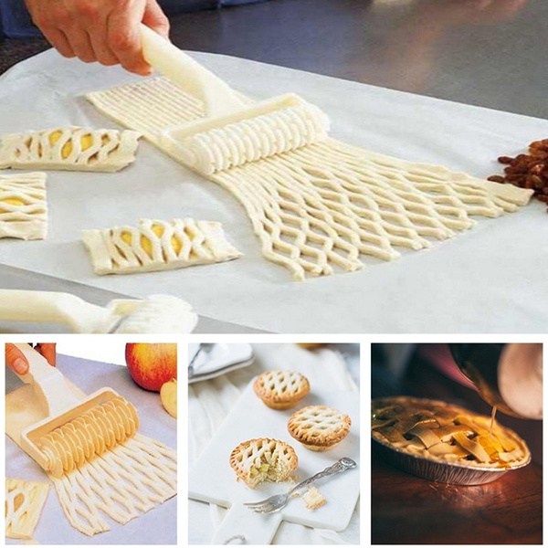 Plastic Kitchen Baking Tools Dough Bread Cookie Pie Pastry Lattice Roller Cutter 