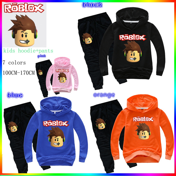 Roblox Kids Hoodie Set New Suit Black Sweatpants Funny For Teens Blue Long Sleeve Orange Hoodies Pants Pullovers For Boys Or Girls Wish - roblox blue hoodie