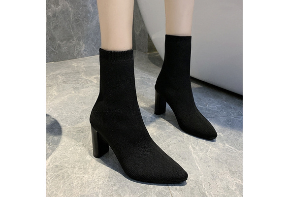 Details about   Women Winter New Fashion Korean Square Toe 4cm Heel Chelsea Ankle Boots Zha19 