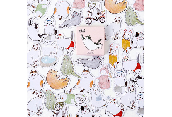 45Pcs/box lovely fat cat stickers scrapbooking diary DIY notebook decor-QY