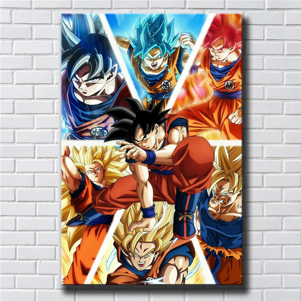 Quadro Decorativo Poster Goku Super Sayajin Dragon Ball Z em