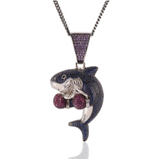 Pendant, Party Necklace, Shark, DIAMOND