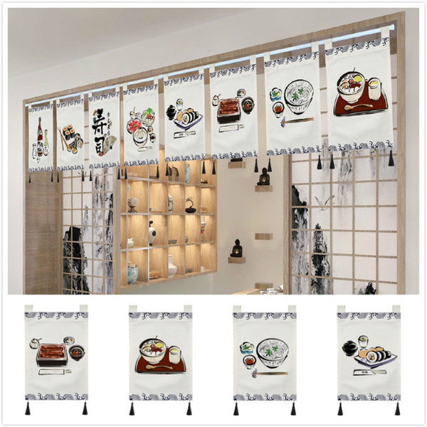 Japanese Noren 30X50cm Short Curtain Hanging Flag Sushi Restaurant Home Adorn 