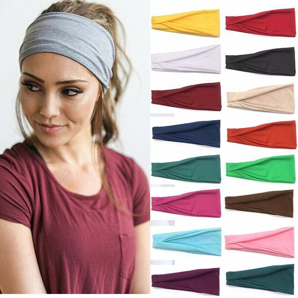 Cotton Sport Sweat Sweatband Headband Yoga Gym Stretch Unisex Head Band ...