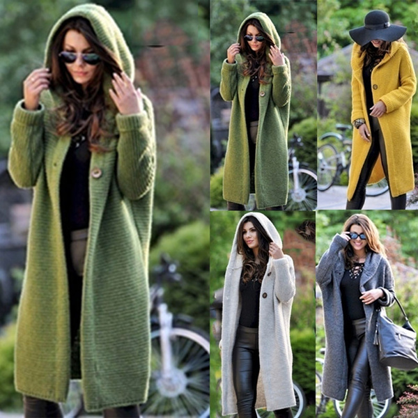 plus size hooded sweater coat