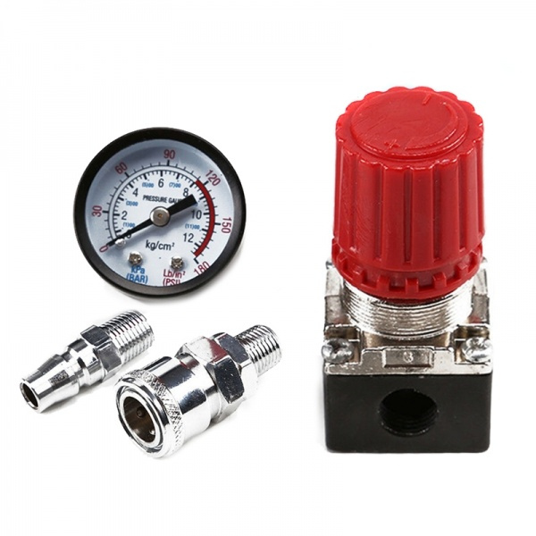 1/4" 180PSI Air Compressor Pressure Regulator Gauge Regulating Control Valve New 