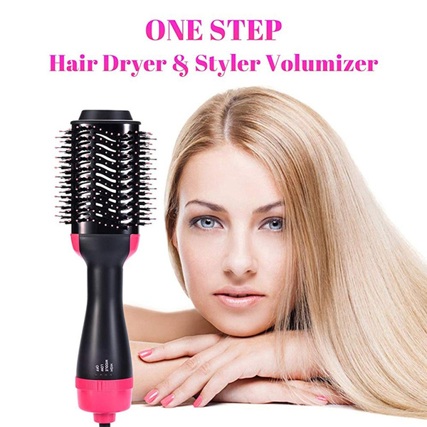 Hot Air Brush, One Step Hair Dryer & Voluminous, Hot Air Brush 3-in-1  Negative Ions Styling Hair Dryer Brush, Curler and Straightener, Styler  Brush Reduce Frizz and Static For All Hair Types |