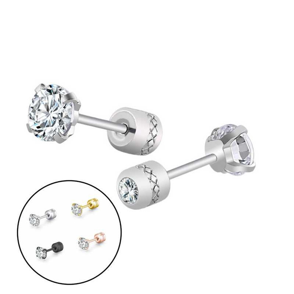 titanium diamond stud earrings