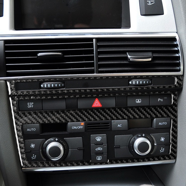 Real Carbon Fiber Auto Central Control CD Panel Decorative Frame Sticker Audi A6 S6 C6 2005-2011 Car Interior Accessories | Wish