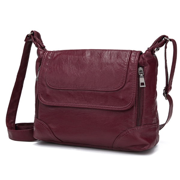 Soft Washed Leather Messenger Bag Handbags Women Bags Women Shoulder ...