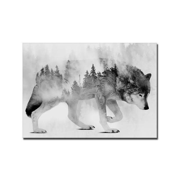 Animal Wolf Oil painting Home Decor Art Wall Picture Posters Printed on Canvas