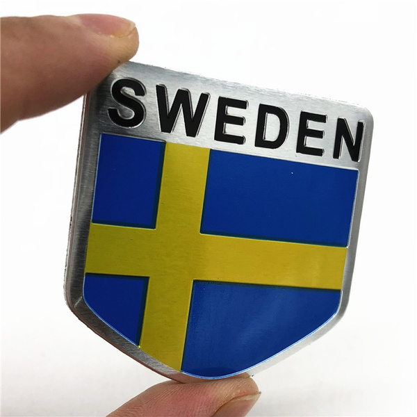SWEDEN SE Sverige Badge Metal Side Rear Emblem Decals Sticker Car For Volvo Saab