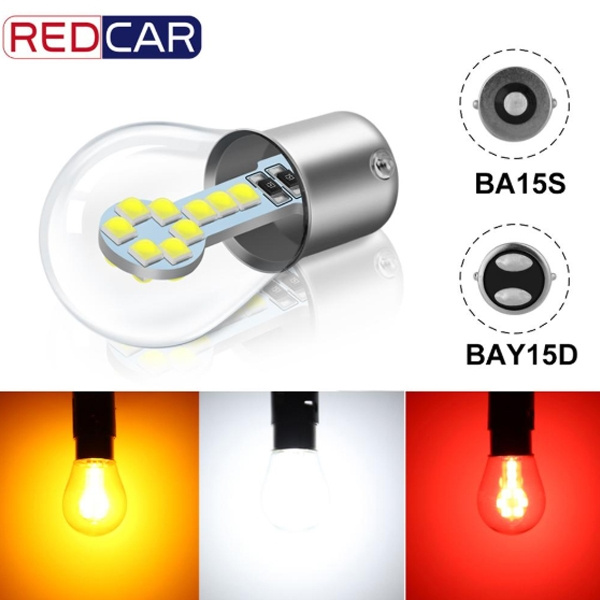 Pair 1156 BA15S R5W P21W Red 21SMD Car LED Fog Brake Stop Tail Turn Light Bulbs
