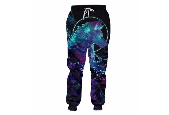 Man Hip Hop Sportwear Punk Casual Loose Track Pants Cool 3D Print Galaxy Space Wolf Sweatpants Joggers Pants